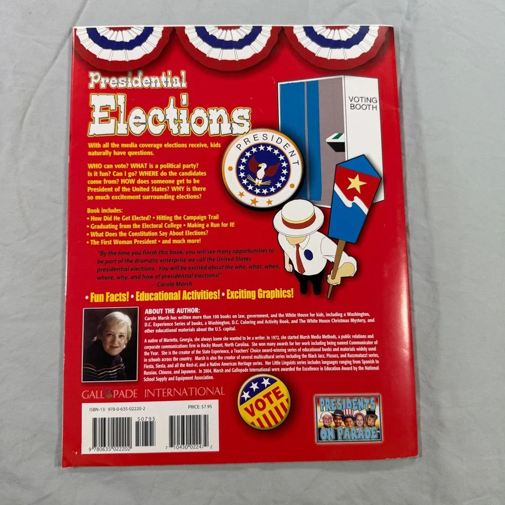 Presidential Elections Carole Marsh Gallopade Educational Book Grades 3-8 Civics